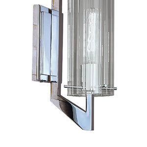 Atlas Faceted 12.75'' High 1-Light Sconce - Modern Chrome Fixture with Ribbed Glass Shade for Stylish Lighting WL11071-CH