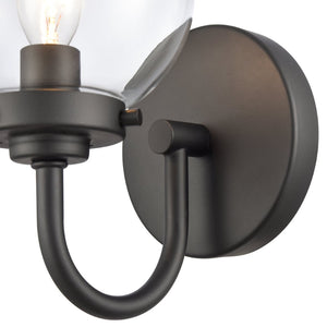 Atlas Fairbanks 1-Light Sconce - Midcentury Modern Design for Stylish Indoor Illumination in Any Space Matte Black with Clear WL11072-BK1