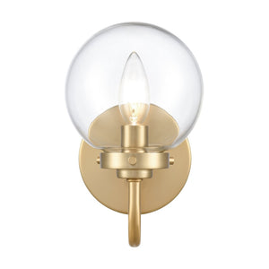 Atlas Fairbanks 1-Light Sconce - Midcentury Modern Design for Stylish Indoor Illumination in Any Space Brushed Gold and Clear WL11072-GD1