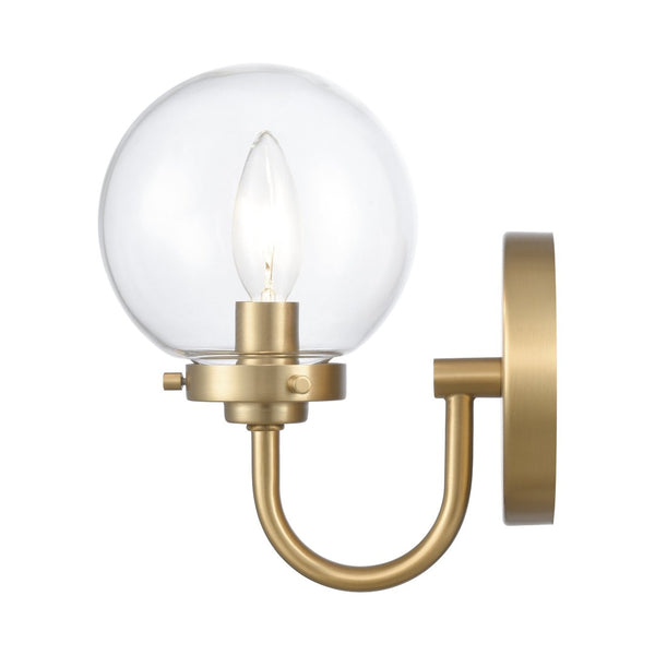 Atlas Fairbanks 1-Light Sconce - Midcentury Modern Design for Stylish Indoor Illumination in Any Space Brushed Gold and Clear WL11072-GD1