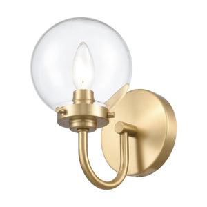 Atlas Fairbanks 1-Light Sconce - Midcentury Modern Design for Stylish Indoor Illumination in Any Space Brushed Gold and Clear WL11072-GD1