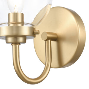 Atlas Fairbanks 1-Light Sconce - Midcentury Modern Design for Stylish Indoor Illumination in Any Space Brushed Gold and Clear WL11072-GD1