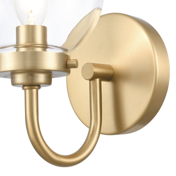 Atlas Fairbanks 1-Light Sconce - Midcentury Modern Design for Stylish Indoor Illumination in Any Space Brushed Gold and Clear WL11072-GD1