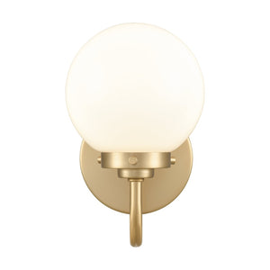 Atlas Fairbanks 1-Light Sconce - Midcentury Modern Design for Stylish Indoor Illumination in Any Space Brushed Gold and Opal WL11072-GD2