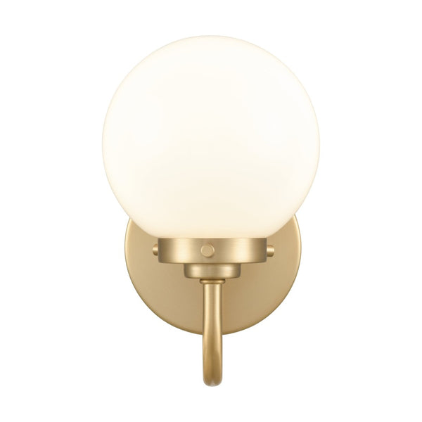Atlas Fairbanks 1-Light Sconce - Midcentury Modern Design for Stylish Indoor Illumination in Any Space Brushed Gold and Opal WL11072-GD2