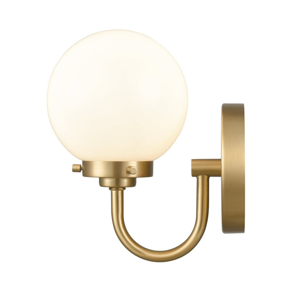 Atlas Fairbanks 1-Light Sconce - Midcentury Modern Design for Stylish Indoor Illumination in Any Space Brushed Gold and Opal WL11072-GD2