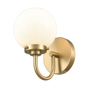 Atlas Fairbanks 1-Light Sconce - Midcentury Modern Design for Stylish Indoor Illumination in Any Space Brushed Gold and Opal WL11072-GD2