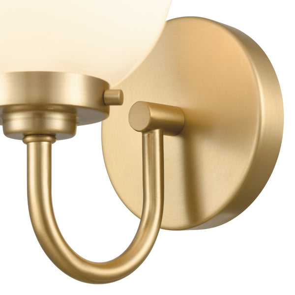 Atlas Fairbanks 1-Light Sconce - Midcentury Modern Design for Stylish Indoor Illumination in Any Space Brushed Gold and Opal WL11072-GD2