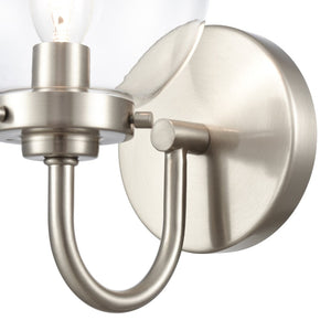 Atlas Fairbanks 1-Light Sconce - Midcentury Modern Design for Stylish Indoor Illumination in Any Space Brushed Nickel and Clear WL11072-NK1