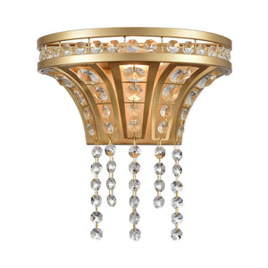 Atlas Fantania 9'' High 1-Light Sconce - Modern Elegance with Crystal Accents for Chic Home Decor Champagne Gold WL11073-GD