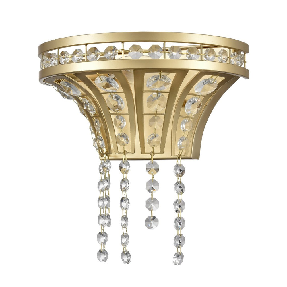 Atlas Fantania 9'' High 1-Light Sconce - Modern Elegance with Crystal Accents for Chic Home Decor Champagne Gold WL11073-GD