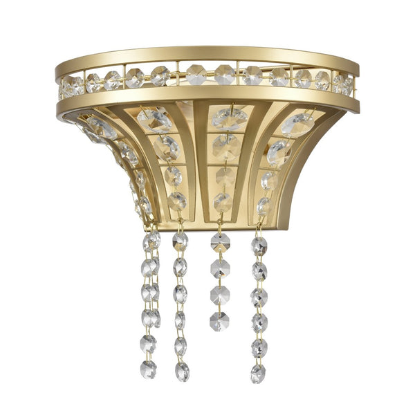 Atlas Fantania 9'' High 1-Light Sconce - Modern Elegance with Crystal Accents for Chic Home Decor Champagne Gold WL11073-GD