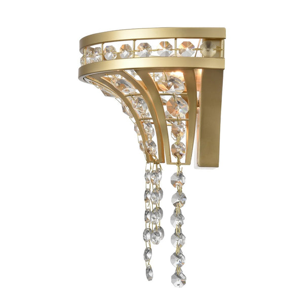 Atlas Fantania 9'' High 1-Light Sconce - Modern Elegance with Crystal Accents for Chic Home Decor Champagne Gold WL11073-GD