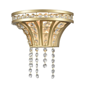 Atlas Fantania 9'' High 1-Light Sconce - Modern Elegance with Crystal Accents for Chic Home Decor Champagne Gold WL11073-GD