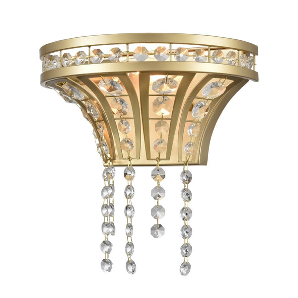 Atlas Fantania 9'' High 1-Light Sconce - Modern Elegance with Crystal Accents for Chic Home Decor Champagne Gold WL11073-GD
