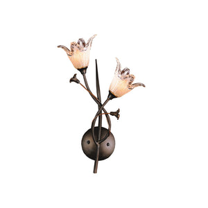 Atlas Fioritura 16'' High 2-Light Sconce - Rustic Italian Charm with Hand-Blown Tulip Shades in Bronze WL11075-BZ