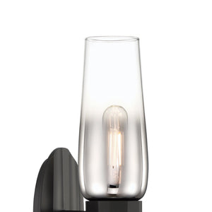 Atlas Flame 14'' High 2-Light Wall Sconce - Modern Ombre Glass Shades for Striking Interior Ambiance Matte Black WL11076-BK