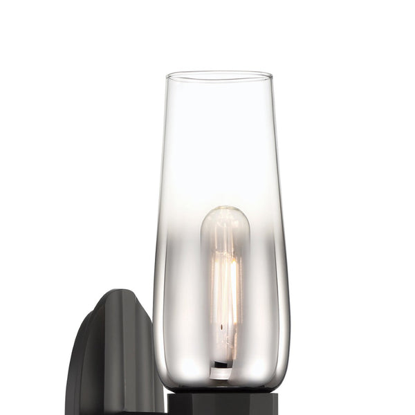Atlas Flame 14'' High 2-Light Wall Sconce - Modern Ombre Glass Shades for Striking Interior Ambiance Matte Black WL11076-BK