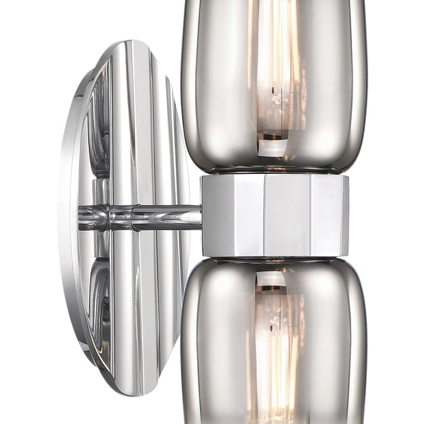 Atlas Flame 14'' High 2-Light Wall Sconce - Modern Ombre Glass Shades for Striking Interior Ambiance Chrome WL11076-CH