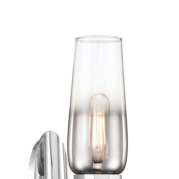Atlas Flame 14'' High 2-Light Wall Sconce - Modern Ombre Glass Shades for Striking Interior Ambiance Chrome WL11076-CH