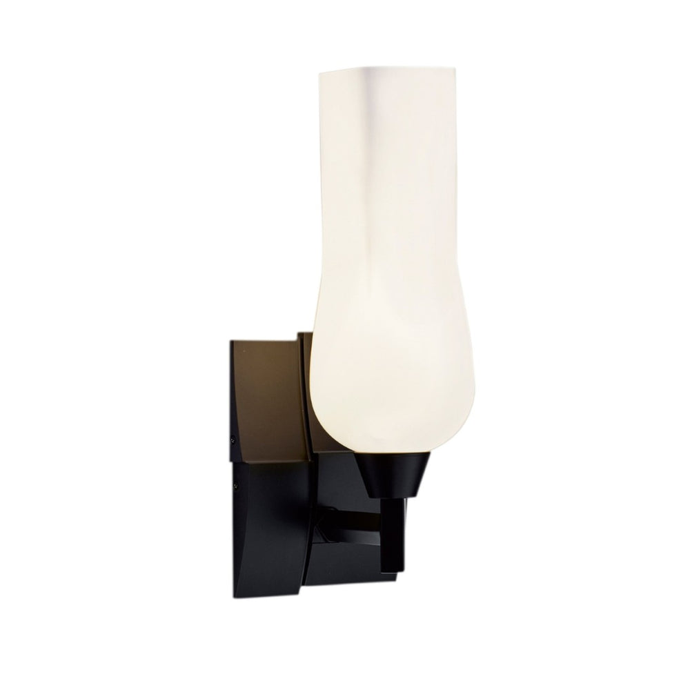 Atlas Fleur 1-Light Sconce with Organic Glass Shade - Sculptural Accent for Modern Indoor Spaces Matte Black WL11077-BK