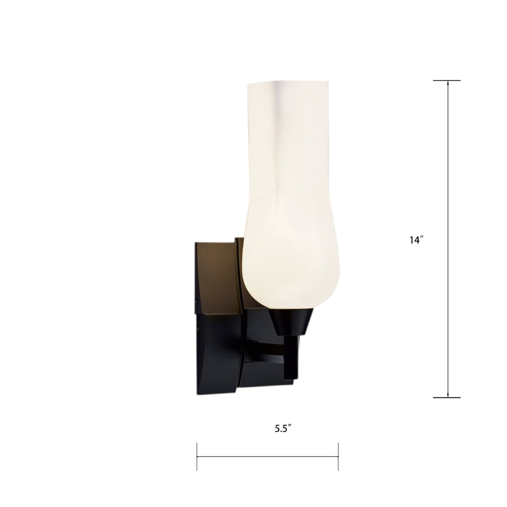 Atlas Fleur 1-Light Sconce with Organic Glass Shade - Sculptural Accent for Modern Indoor Spaces Matte Black WL11077-BK
