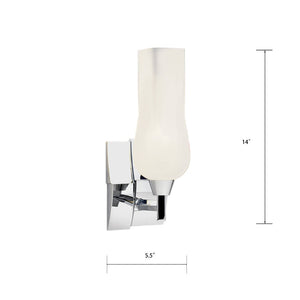 Atlas Fleur 1-Light Sconce with Organic Glass Shade - Sculptural Accent for Modern Indoor Spaces Chrome WL11077-CH