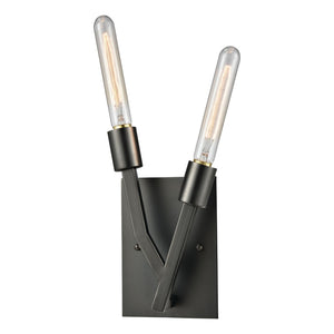 Atlas Freeform 11" High 2-Light Sconce - Modern Sculptural Design for Ambient Lighting in Any Space Dark Graphite 6'' WL11078-BK