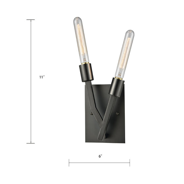 Atlas Freeform 11" High 2-Light Sconce - Modern Sculptural Design for Ambient Lighting in Any Space Dark Graphite 6'' WL11078-BK