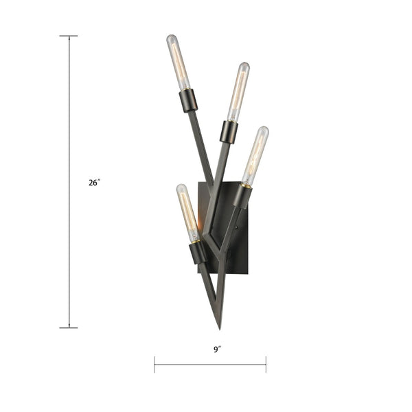 Atlas Freeform 11" High 2-Light Sconce - Modern Sculptural Design for Ambient Lighting in Any Space Dark Graphite 9'' WL11079-BK