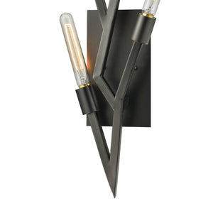Atlas Freeform 11" High 2-Light Sconce - Modern Sculptural Design for Ambient Lighting in Any Space Dark Graphite 9'' WL11079-BK