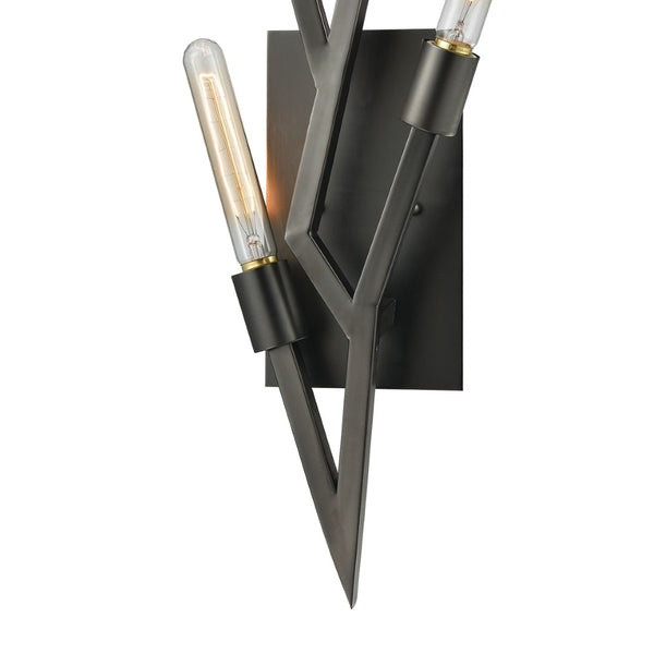 Atlas Freeform 11" High 2-Light Sconce - Modern Sculptural Design for Ambient Lighting in Any Space Dark Graphite 9'' WL11079-BK