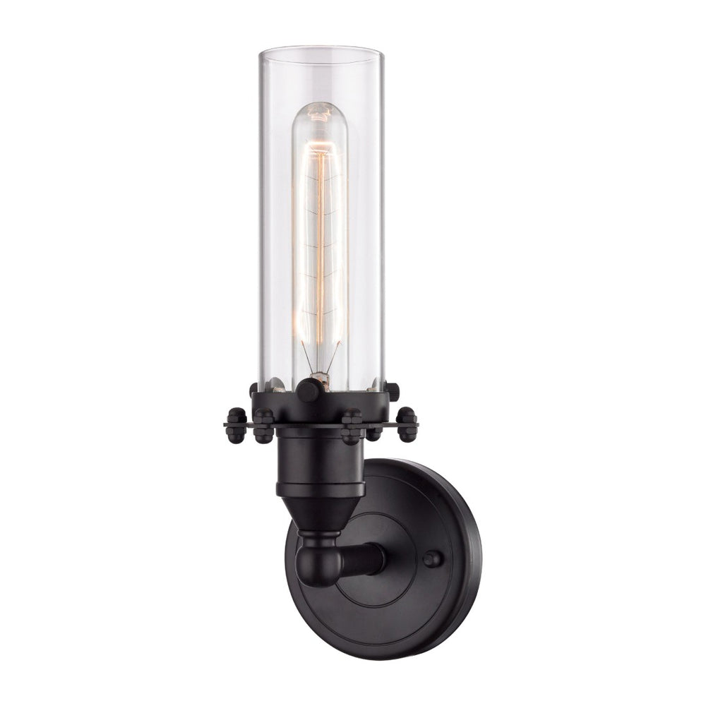 Atlas Fulton 1-Light Sconce with Tubular Design - Vintage Industrial Style for Modern Home Décor Oil Rubbed Bronze 4'' WL11080-BZ