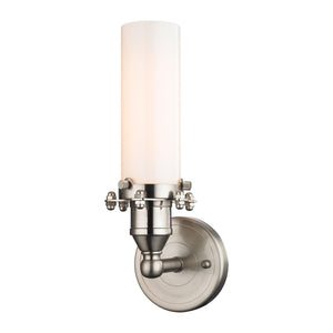 Atlas Fulton 12'' High 1-Light Sconce - Industrial Satin Nickel Design for Modern Hallways & Spaces WL11080-NK