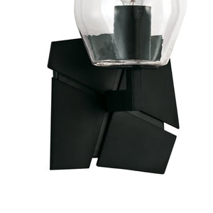Atlas Gaia 1-Light Sconce - Contemporary Modern Design with Textured Backplate for Soft Ambient Light Acid Dipped Black WL11081-BK