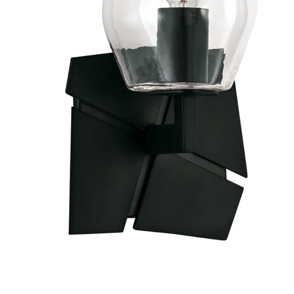 Atlas Gaia 1-Light Sconce - Contemporary Modern Design with Textured Backplate for Soft Ambient Light Acid Dipped Black WL11081-BK