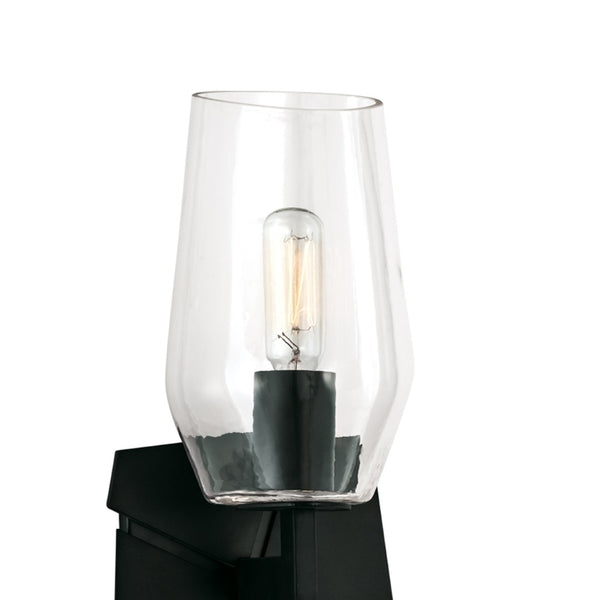 Atlas Gaia 1-Light Sconce - Contemporary Modern Design with Textured Backplate for Soft Ambient Light Acid Dipped Black WL11081-BK