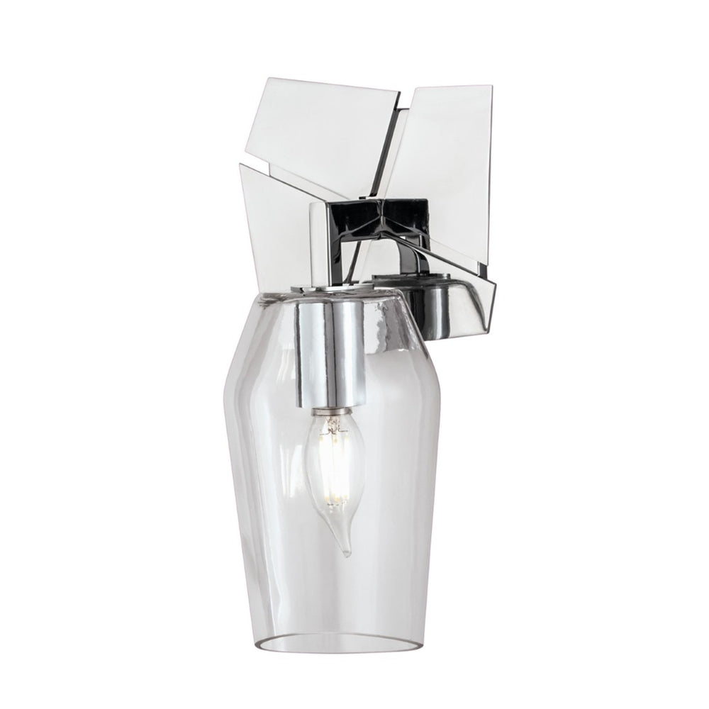 Atlas Gaia 1-Light Sconce - Contemporary Modern Design with Textured Backplate for Soft Ambient Light Chrome WL11081-CH