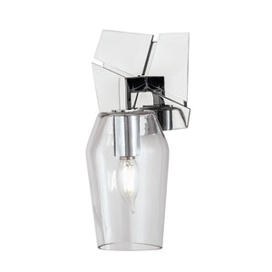 Atlas Gaia 1-Light Sconce - Contemporary Modern Design with Textured Backplate for Soft Ambient Light Chrome WL11081-CH