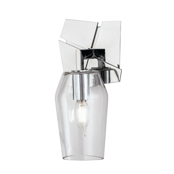 Atlas Gaia 1-Light Sconce - Contemporary Modern Design with Textured Backplate for Soft Ambient Light Chrome WL11081-CH