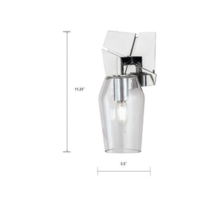 Atlas Gaia 1-Light Sconce - Contemporary Modern Design with Textured Backplate for Soft Ambient Light Chrome WL11081-CH