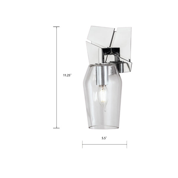 Atlas Gaia 1-Light Sconce - Contemporary Modern Design with Textured Backplate for Soft Ambient Light Chrome WL11081-CH