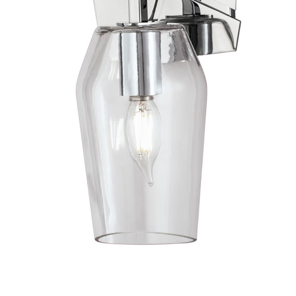 Atlas Gaia 1-Light Sconce - Contemporary Modern Design with Textured Backplate for Soft Ambient Light Chrome WL11081-CH