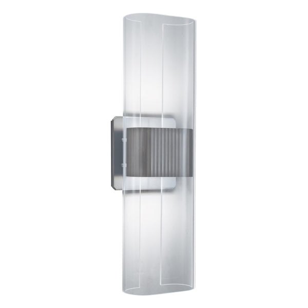 Atlas Gem 17'' High Integrated LED Sconce - Modern Elegance with Clear Acrylic Diffuser for Any Space Brushed Nickel WL11082-NK