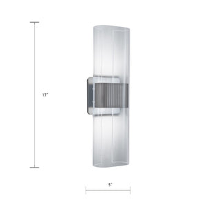 Atlas Gem 17'' High Integrated LED Sconce - Modern Elegance with Clear Acrylic Diffuser for Any Space Brushed Nickel WL11082-NK