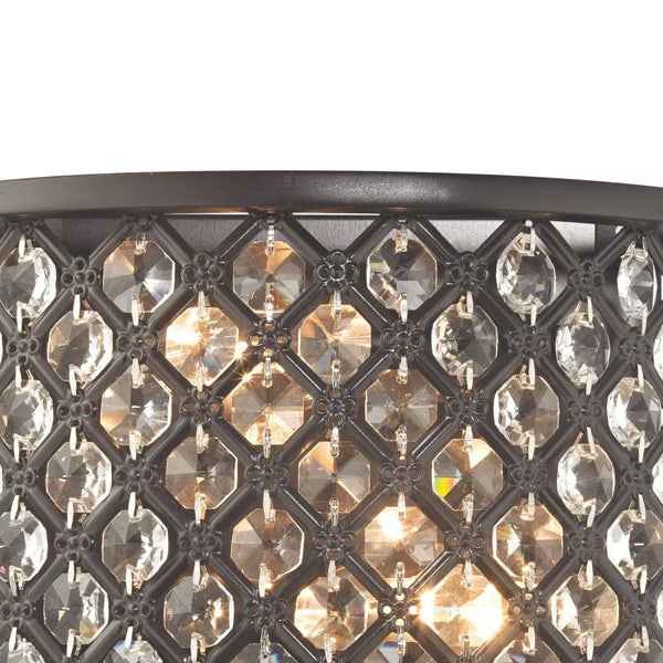 Atlas Genevieve 2-Light Sconce - Elegant Oil Rubbed Bronze Fixture with Crystal Accents for Timeless Charm WL11083-BZ