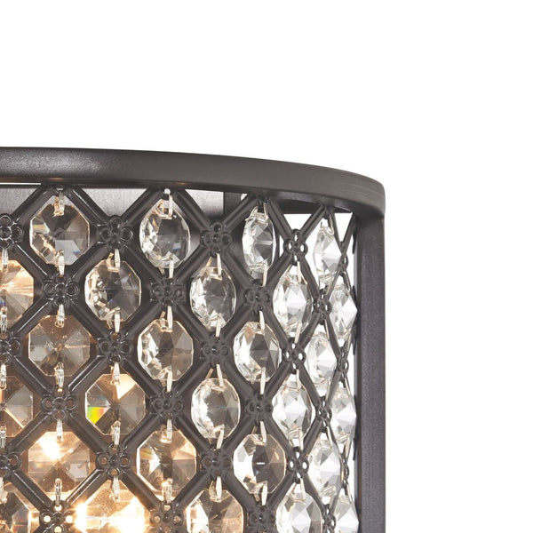 Atlas Genevieve 2-Light Sconce - Elegant Oil Rubbed Bronze Fixture with Crystal Accents for Timeless Charm WL11083-BZ