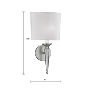Atlas Georgetown 14.5" High 1-Light Sconce - Elegant Brushed Nickel Fixture for Contemporary Spaces WL11085-NK2