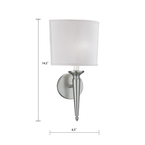 Atlas Georgetown 14.5" High 1-Light Sconce - Elegant Brushed Nickel Fixture for Contemporary Spaces WL11085-NK2