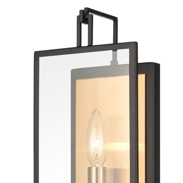 Atlas Gianni 17'' High 1-Light Wall Sconce - Sophisticated Design with Glass Shade for Modern Interiors Matte Black WL11086-BK